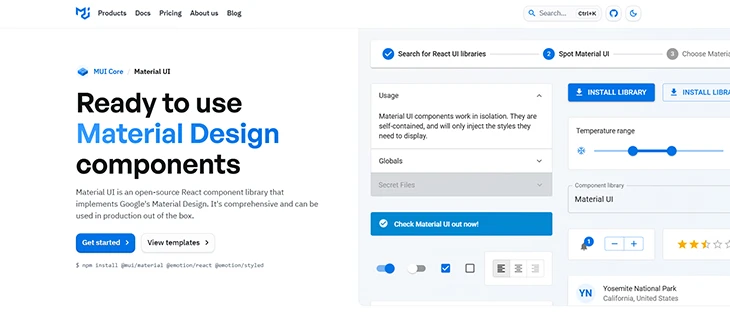Best React Framework MUI
